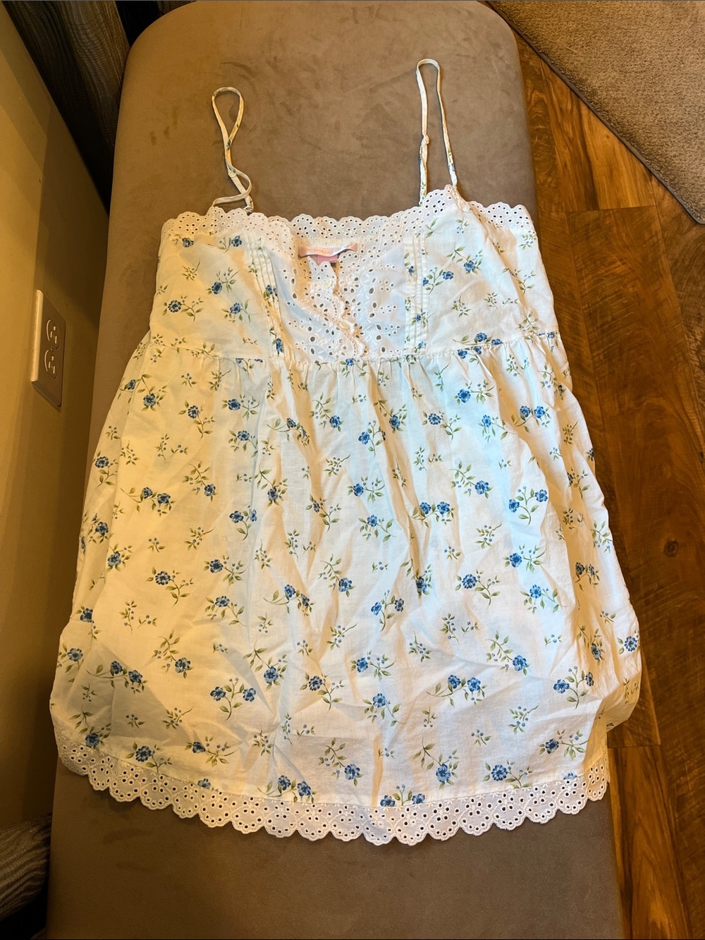 Victoria's Secret White Eyelet Floral Babydoll